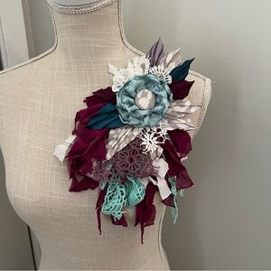 Scrappy Fabric Flower Pin/Brooch/Corsage